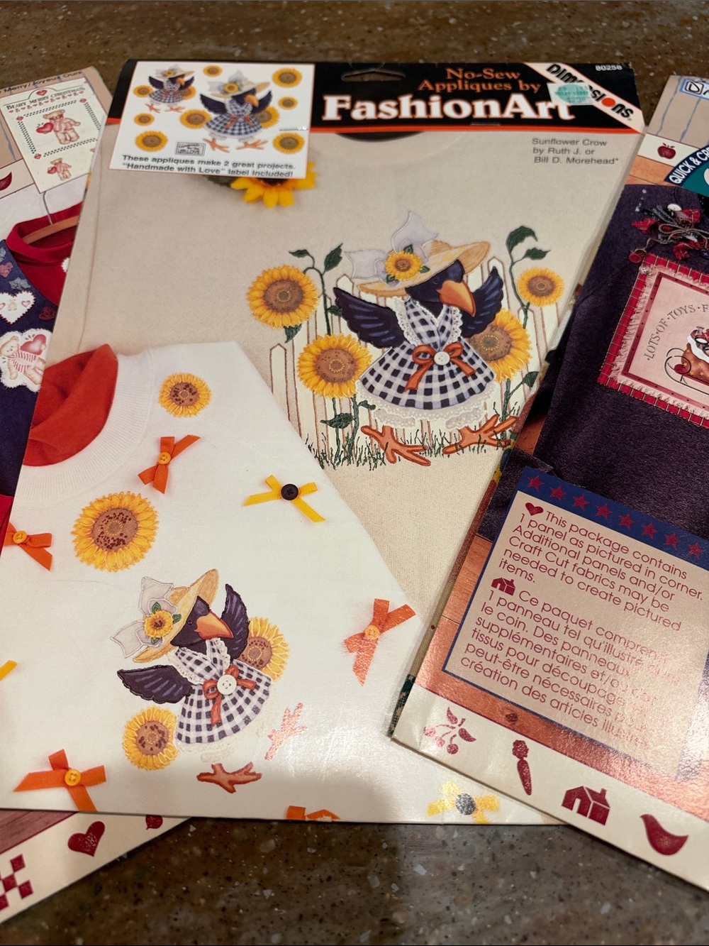 Set of 3 Vintage Daisy Kingdom No-Sew Appliqué Panels